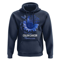Colon Cancer Awareness Hoodie Faith Hope Fight Love Blue Sunflower Ribbon