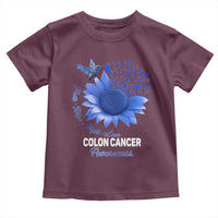 Colon Cancer Awareness Toddler T Shirt Faith Hope Fight Love Blue Sunflower Ribbon