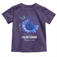 Colon Cancer Awareness Toddler T Shirt Faith Hope Fight Love Blue Sunflower Ribbon