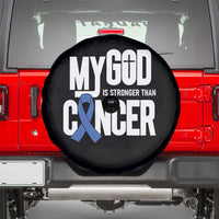 Colorectal Cancer Awareness Spare Tire Cover My God Is Stronger Than Cancer