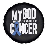Colorectal Cancer Awareness Spare Tire Cover My God Is Stronger Than Cancer