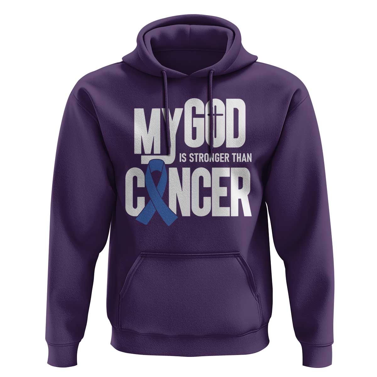 Colorectal Cancer Awareness Hoodie My God Is Stronger Than Cancer