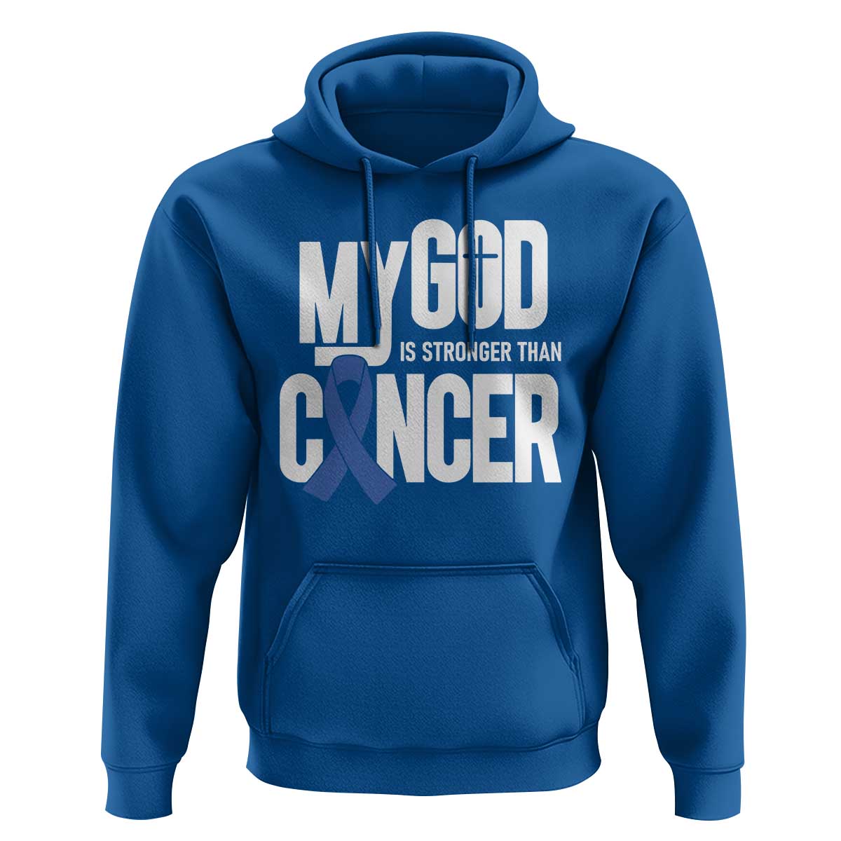 Colorectal Cancer Awareness Hoodie My God Is Stronger Than Cancer