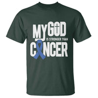 Colorectal Cancer Awareness T Shirt My God Is Stronger Than Cancer