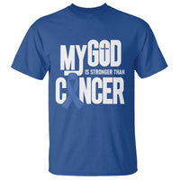 Colorectal Cancer Awareness T Shirt My God Is Stronger Than Cancer