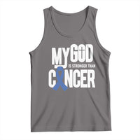 Colorectal Cancer Awareness Tank Top My God Is Stronger Than Cancer