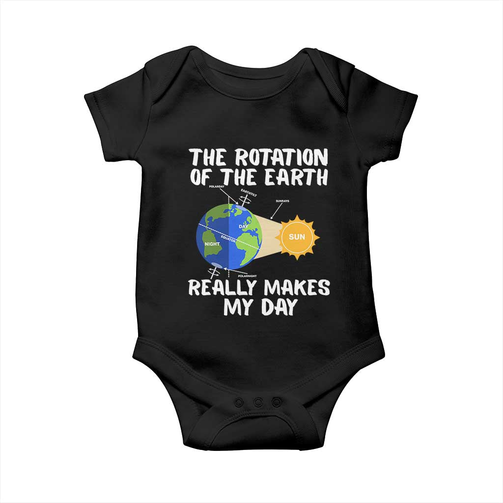 Funny The Rotation Of The Earth Really Makes My Day Baby Onesie Climate Change Earth Day