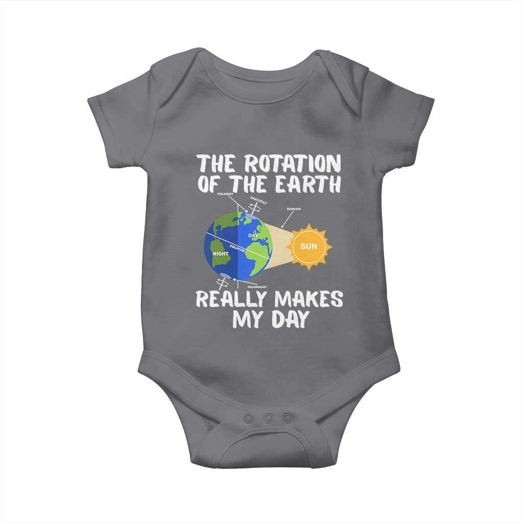 Funny The Rotation Of The Earth Really Makes My Day Baby Onesie Climate Change Earth Day