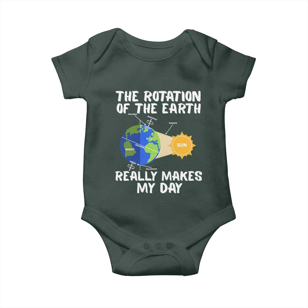 Funny The Rotation Of The Earth Really Makes My Day Baby Onesie Climate Change Earth Day