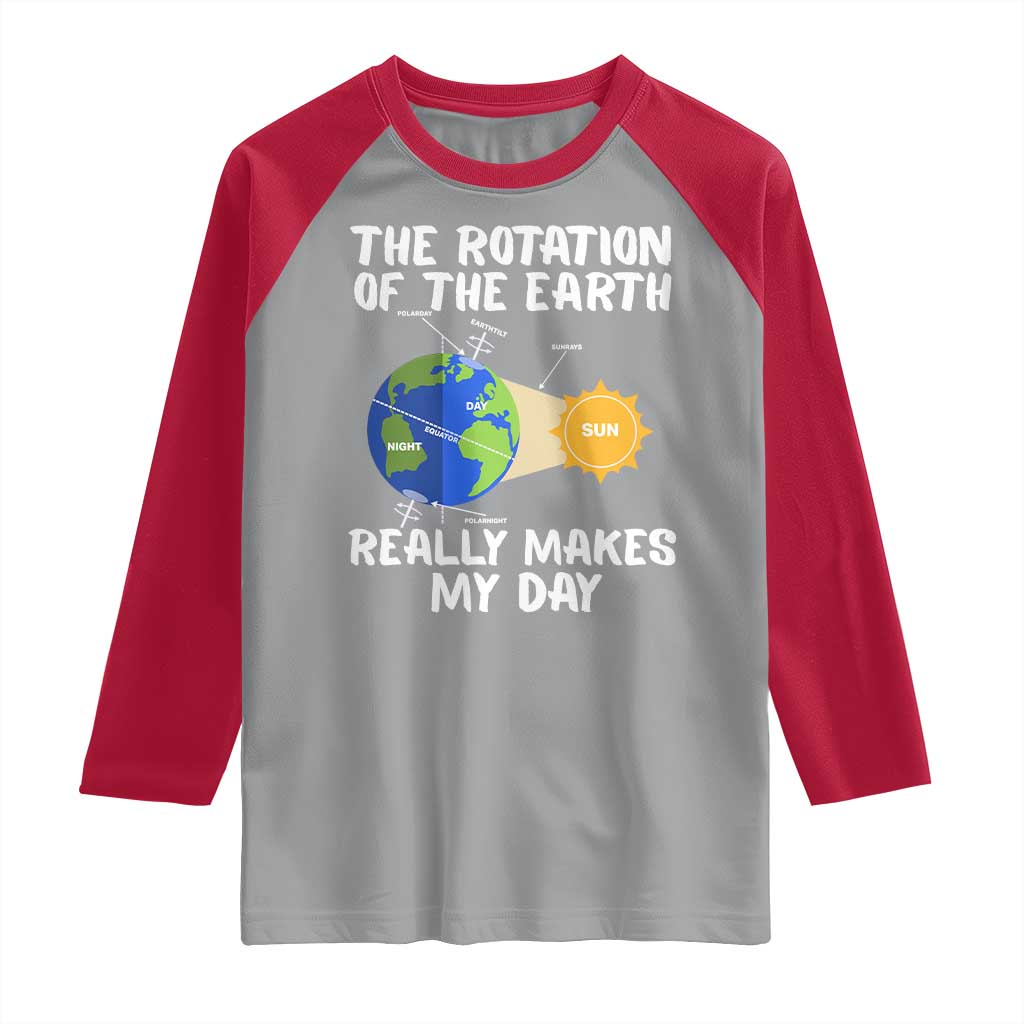 Funny The Rotation Of The Earth Really Makes My Day Raglan Shirt Climate Change Earth Day