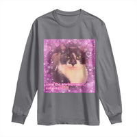 Funny Save The Environment Eat Plastic Long Sleeve Shirt Cat Meme
