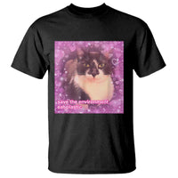 Funny Save The Environment Eat Plastic T Shirt Cat Meme
