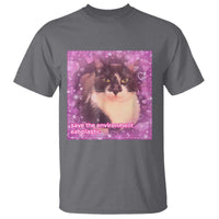 Funny Save The Environment Eat Plastic T Shirt Cat Meme