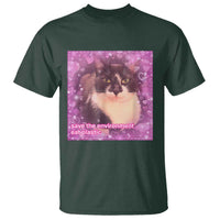 Funny Save The Environment Eat Plastic T Shirt Cat Meme