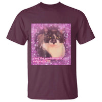 Funny Save The Environment Eat Plastic T Shirt Cat Meme