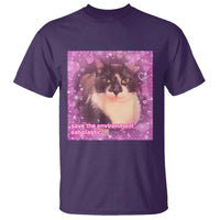 Funny Save The Environment Eat Plastic T Shirt Cat Meme