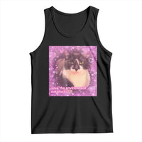 Funny Save The Environment Eat Plastic Tank Top Cat Meme