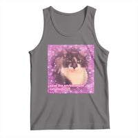 Funny Save The Environment Eat Plastic Tank Top Cat Meme