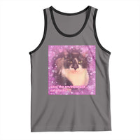Funny Save The Environment Eat Plastic Tank Top Cat Meme