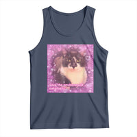 Funny Save The Environment Eat Plastic Tank Top Cat Meme