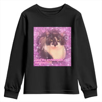 Funny Save The Environment Eat Plastic Youth Sweatshirt Cat Meme