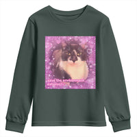 Funny Save The Environment Eat Plastic Youth Sweatshirt Cat Meme