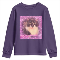 Funny Save The Environment Eat Plastic Youth Sweatshirt Cat Meme