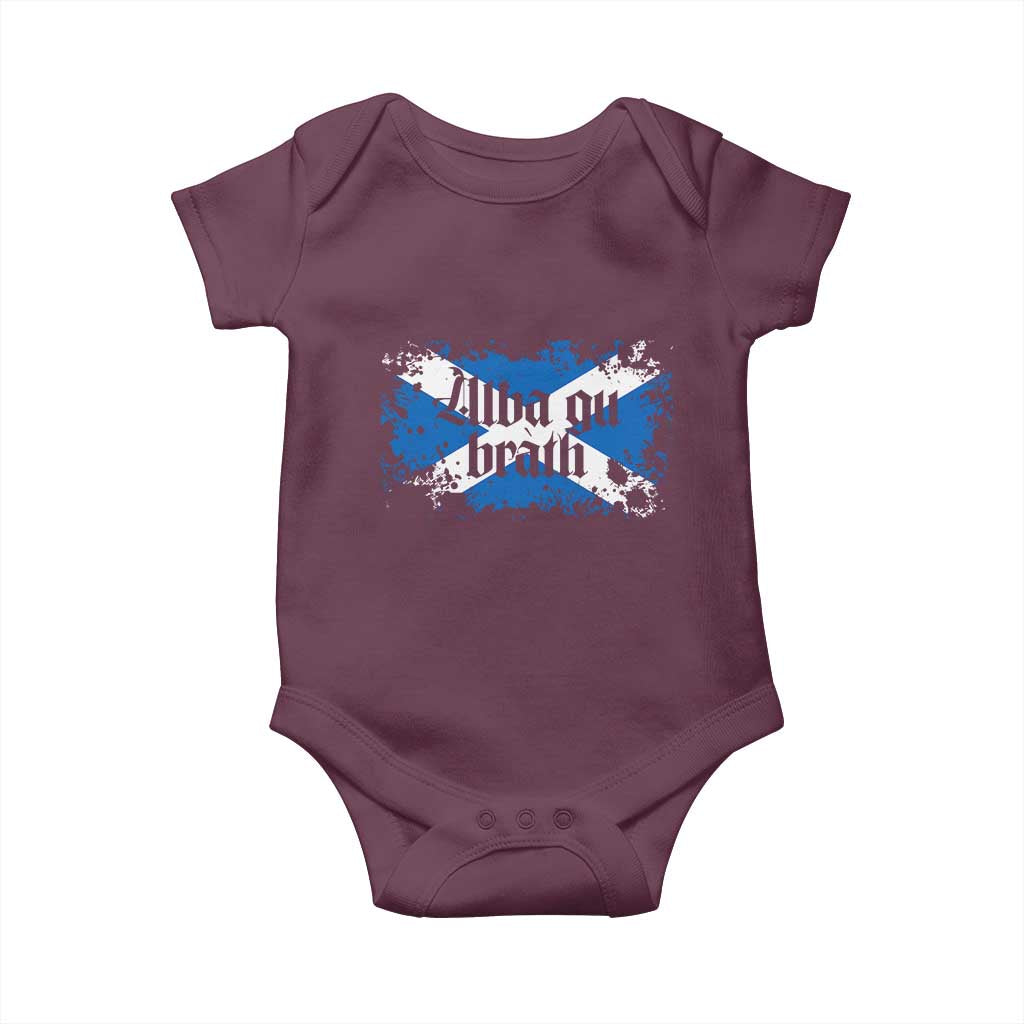 Alba Gu Brath Baby Onesie Vintage Scottish Scotland Flag Saltire