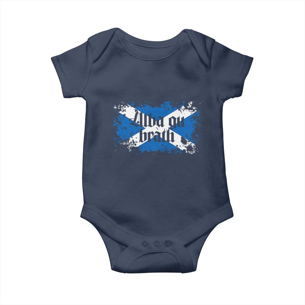 Alba Gu Brath Baby Onesie Vintage Scottish Scotland Flag Saltire