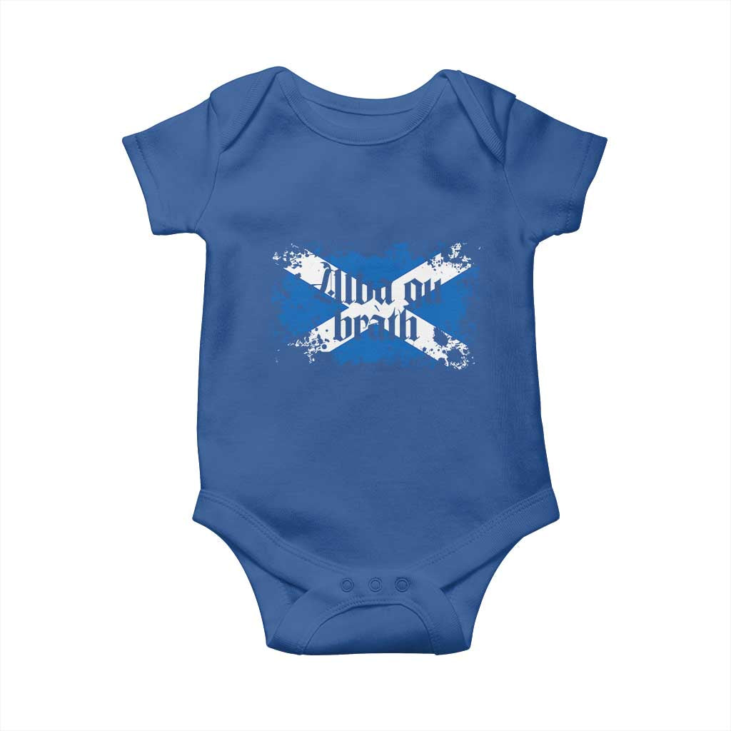 Alba Gu Brath Baby Onesie Vintage Scottish Scotland Flag Saltire