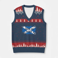 Alba Gu Brath V-Neck Knit Sweater Vest Vintage Scottish Scotland Flag Saltire - Wonder Print Shop
