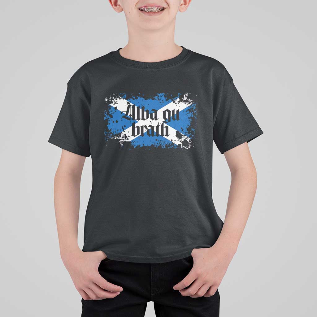 Alba Gu Brath T Shirt For Kid Vintage Scottish Scotland Flag Saltire