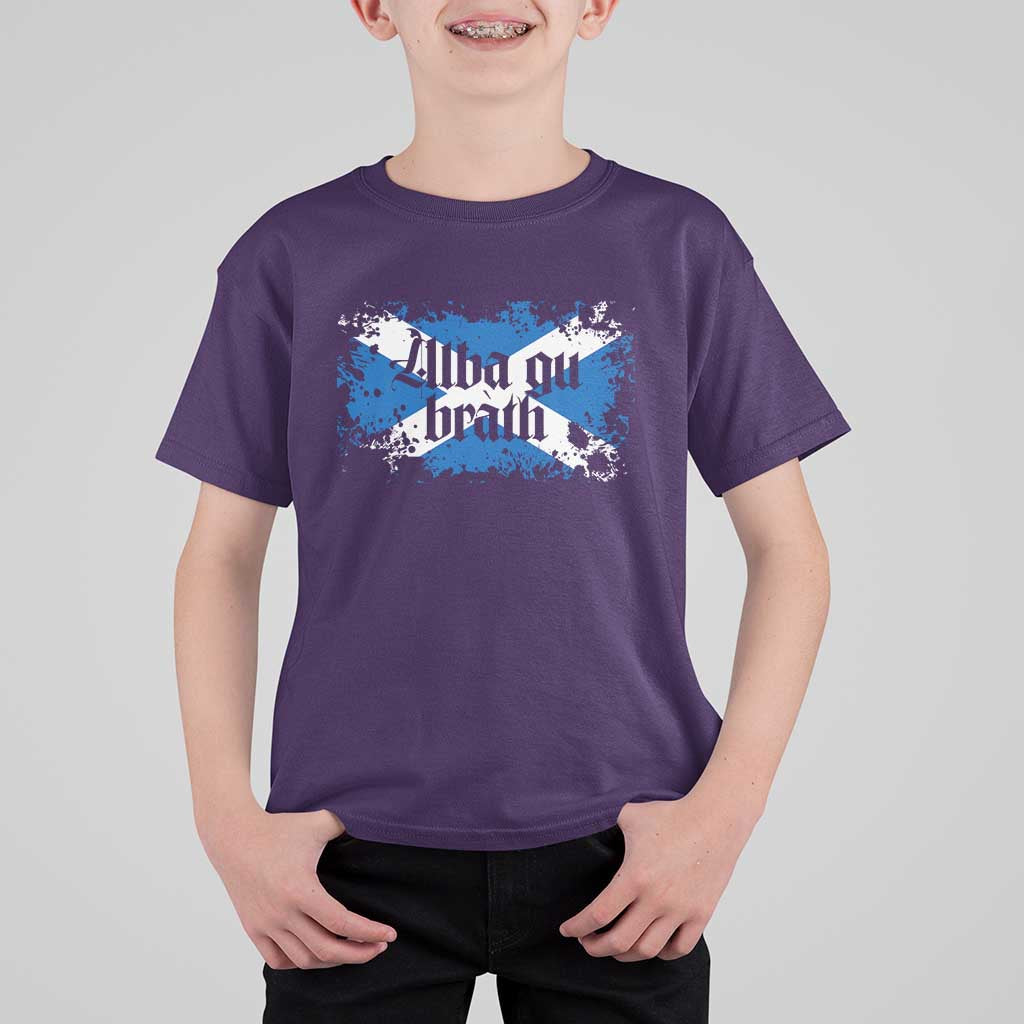 Alba Gu Brath T Shirt For Kid Vintage Scottish Scotland Flag Saltire