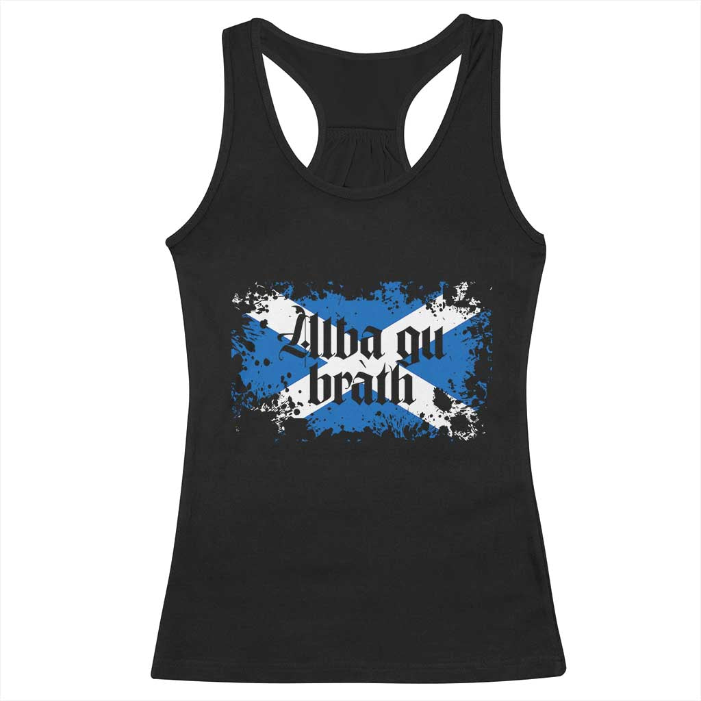 Alba Gu Brath Racerback Tank Top Vintage Scottish Scotland Flag Saltire