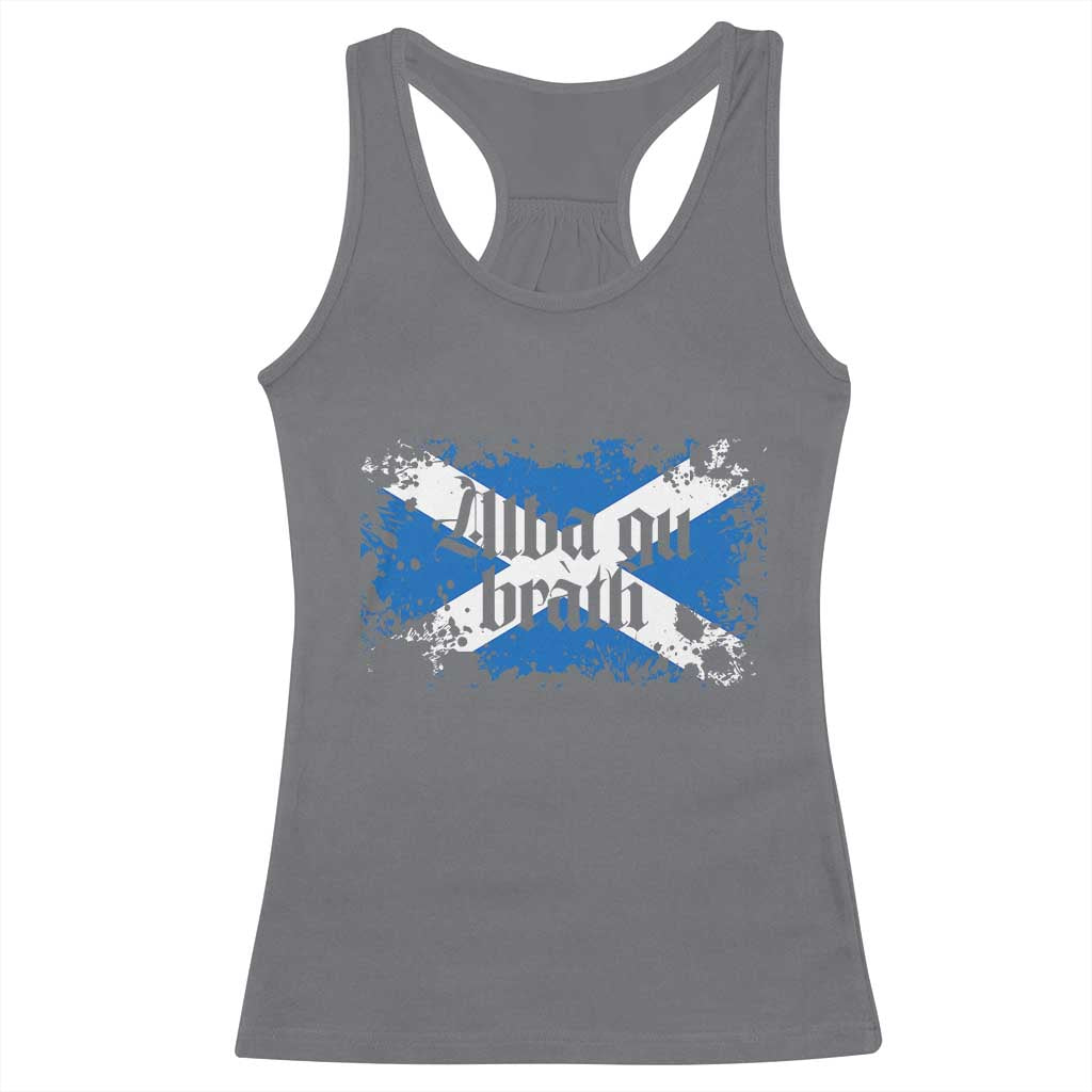 Alba Gu Brath Racerback Tank Top Vintage Scottish Scotland Flag Saltire