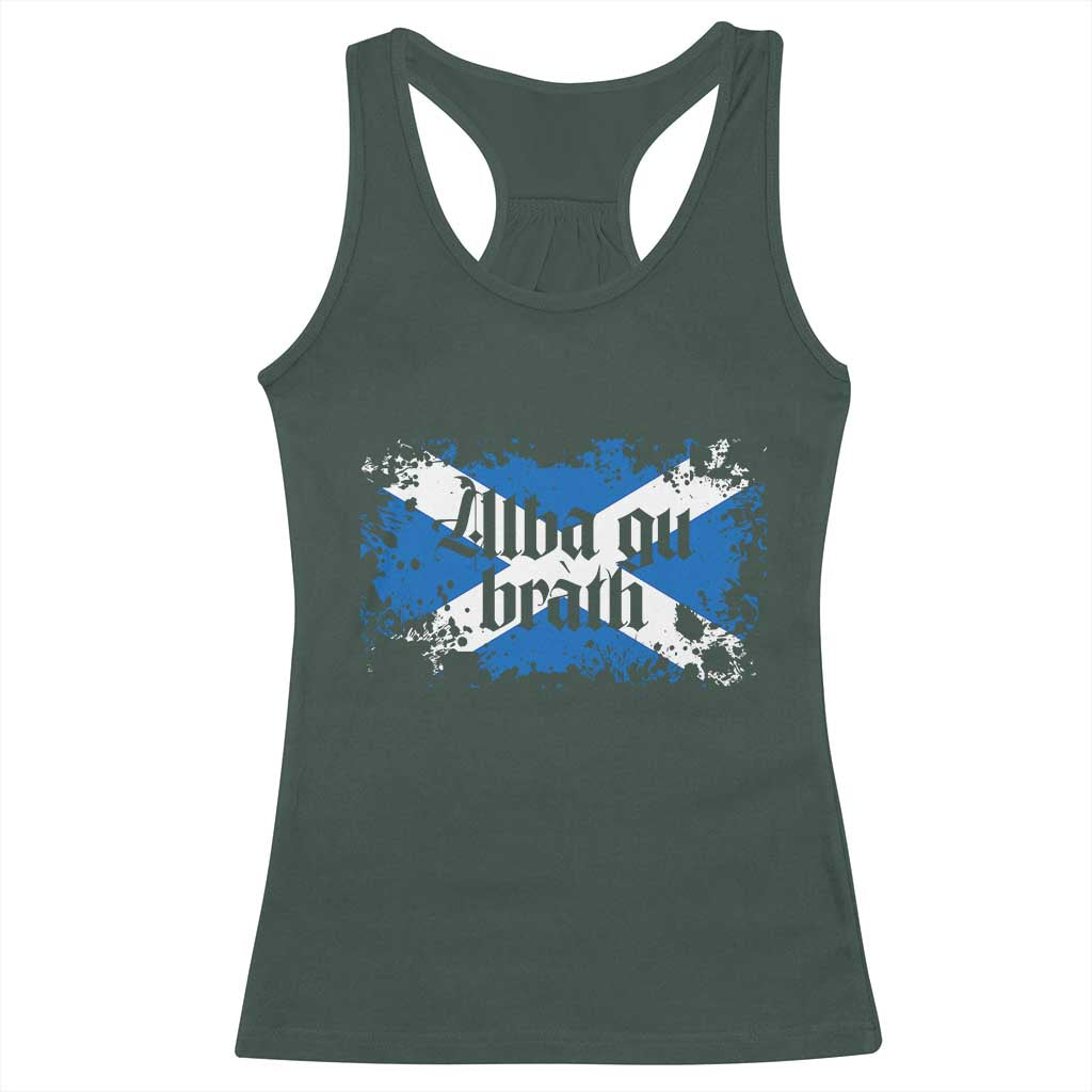 Alba Gu Brath Racerback Tank Top Vintage Scottish Scotland Flag Saltire