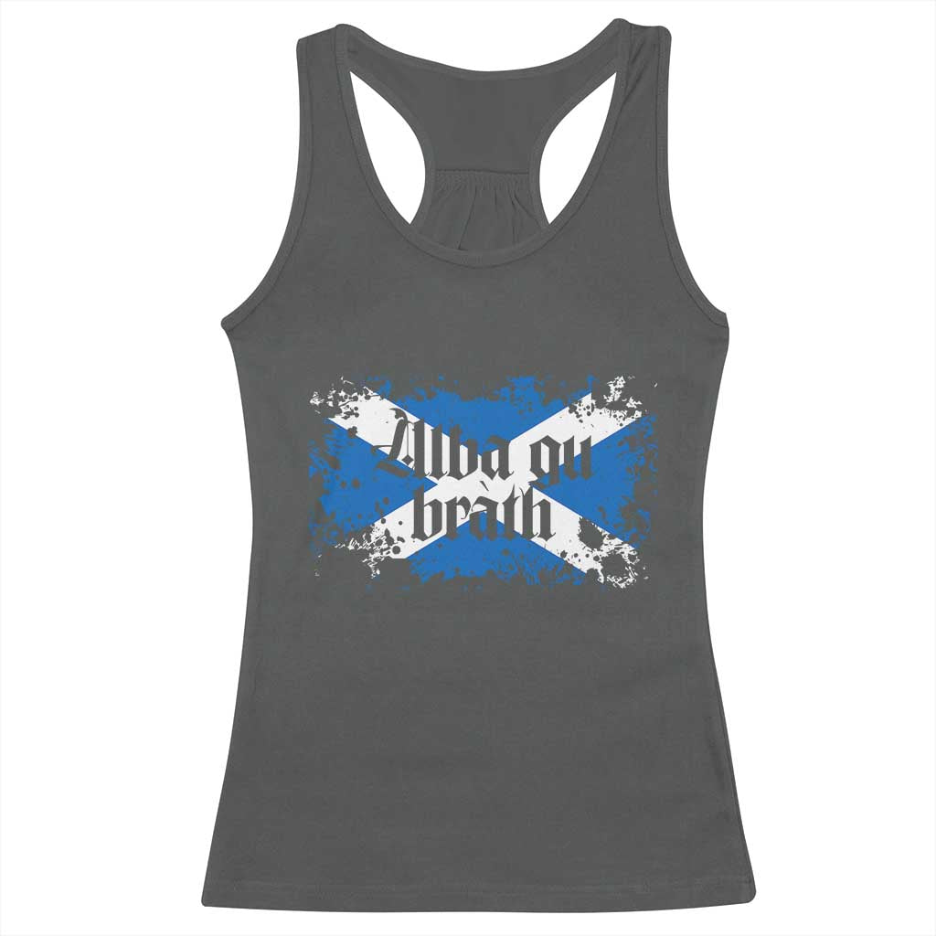 Alba Gu Brath Racerback Tank Top Vintage Scottish Scotland Flag Saltire