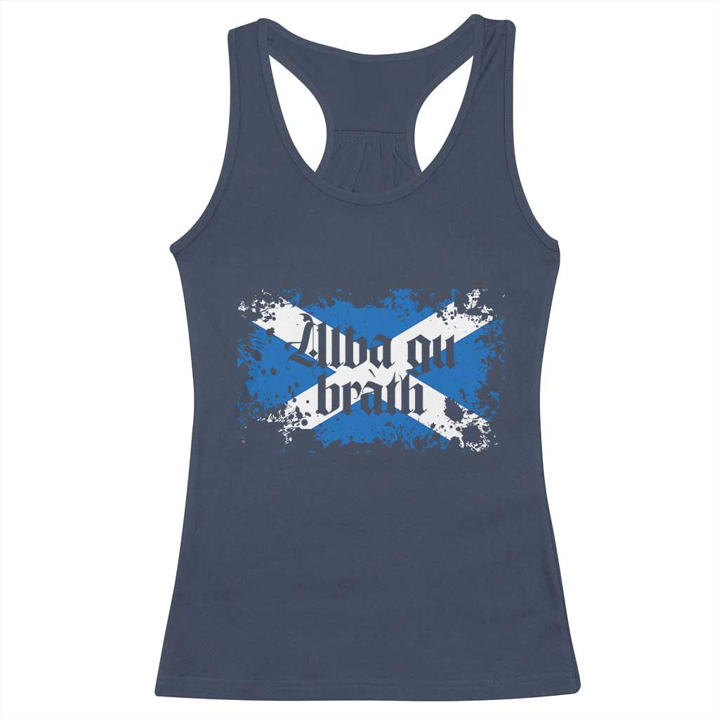 Alba Gu Brath Racerback Tank Top Vintage Scottish Scotland Flag Saltire