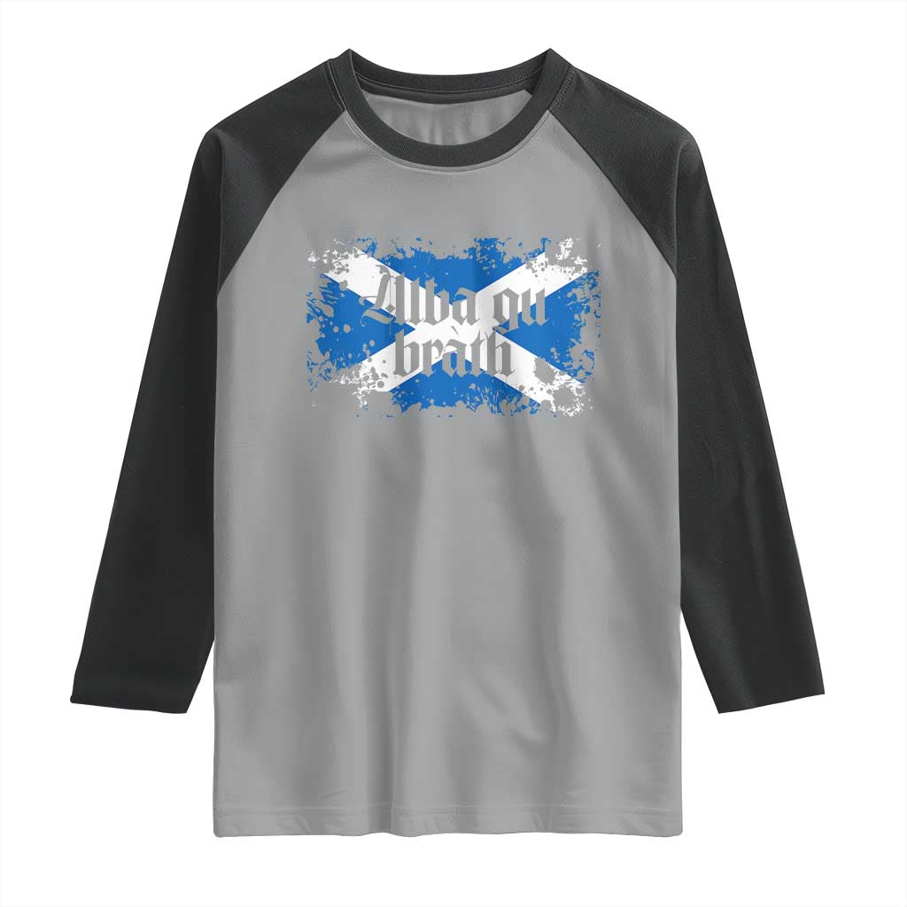 Alba Gu Brath Raglan Shirt Vintage Scottish Scotland Flag Saltire