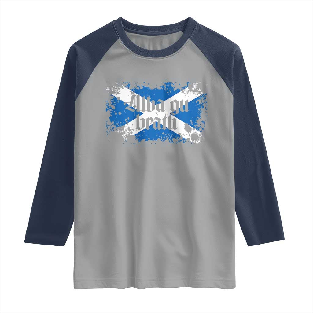 Alba Gu Brath Raglan Shirt Vintage Scottish Scotland Flag Saltire