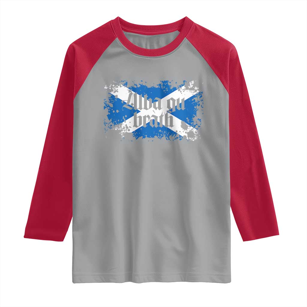 Alba Gu Brath Raglan Shirt Vintage Scottish Scotland Flag Saltire
