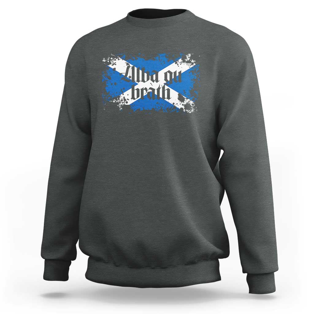 Alba Gu Brath Sweatshirt Vintage Scottish Scotland Flag Saltire