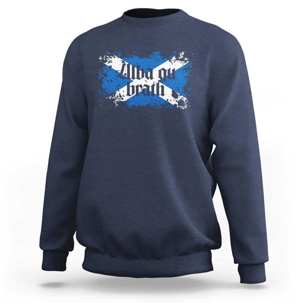 Alba Gu Brath Sweatshirt Vintage Scottish Scotland Flag Saltire