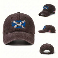 Alba Gu Brath Washed Cotton Baseball Cap Vintage Scottish Scotland Flag Saltire