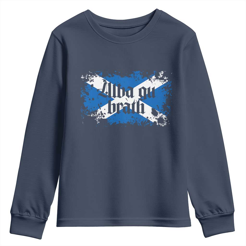 Alba Gu Brath Youth Sweatshirt Vintage Scottish Scotland Flag Saltire