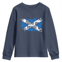 Alba Gu Brath Youth Sweatshirt Vintage Scottish Scotland Flag Saltire