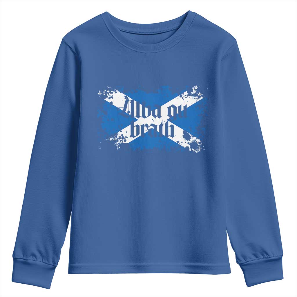 Alba Gu Brath Youth Sweatshirt Vintage Scottish Scotland Flag Saltire
