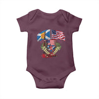 Scottish American Heritage Month Baby Onesie Bagpipe Vintage Scottish American Flag Thistle