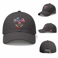 Scottish American Heritage Month Baseball Cap Bagpipe Vintage Scottish American Flag Thistle