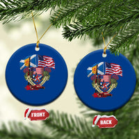 Scottish American Heritage Month Ceramic Ornament Bagpipe Vintage Scottish American Flag Thistle - Wonder Print Shop